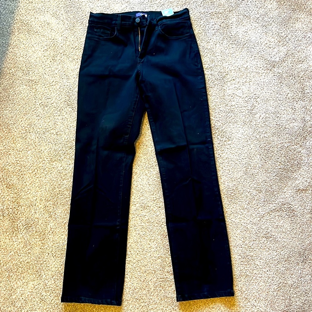 NYDJ Straight Black Jeans Size 8 Lift Tuck Technology - like new
